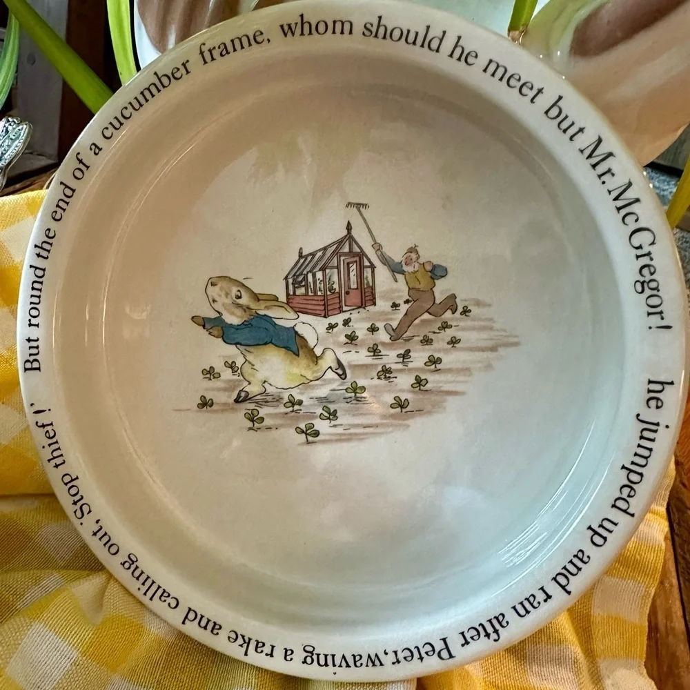 Wedgwood Peter Rabbit Childs Bowl and Cup Dish Set with Fork